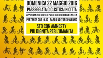 Palermo – Tutti in bici per Amnesty International. Coloriamo di giallo la citta’ di Palermo. 7° edizione di “CicloAmnesty”