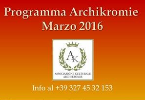 Palermo – PROGRAMMA INIZIATIVE ARCHIKROMIE MARZO 2016