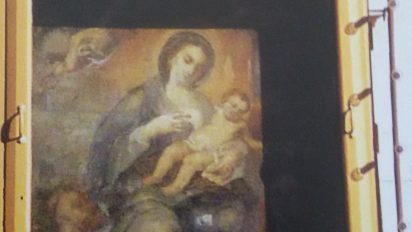 Santa Rosalia e San Francesco – pittura su ardesia.