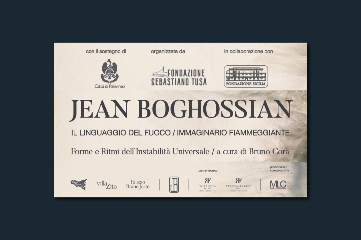 Palermo- Mostra di Jean Boghossian Il linguaggio del fuoco- Immaginario Fiammeggiante. Forme e ritmi dell’instabilità universale, fino al 9 ottobre